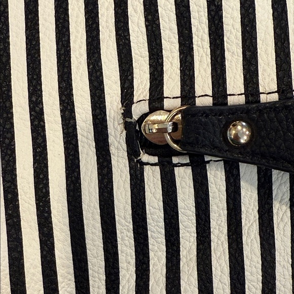 Black and White Striped Backpack - Picture 12 of 14